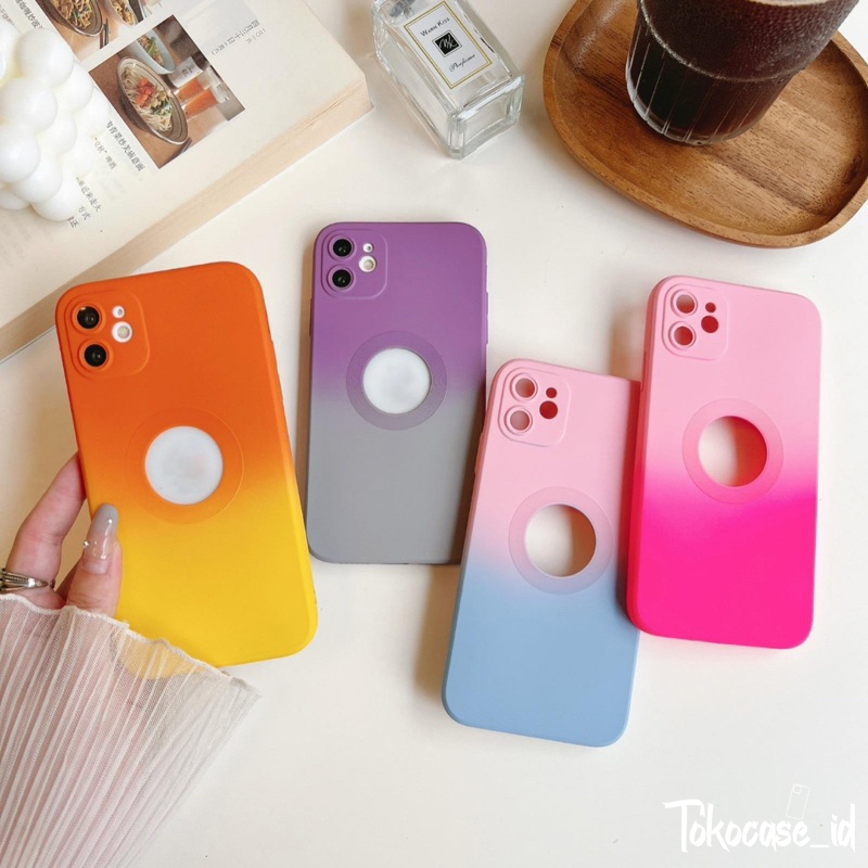 Rci091 Case Casing Handphone Silikon Gradient Rainbow Pelangi Case Compatible Iphone 7 8 7+ 8+ X Xs