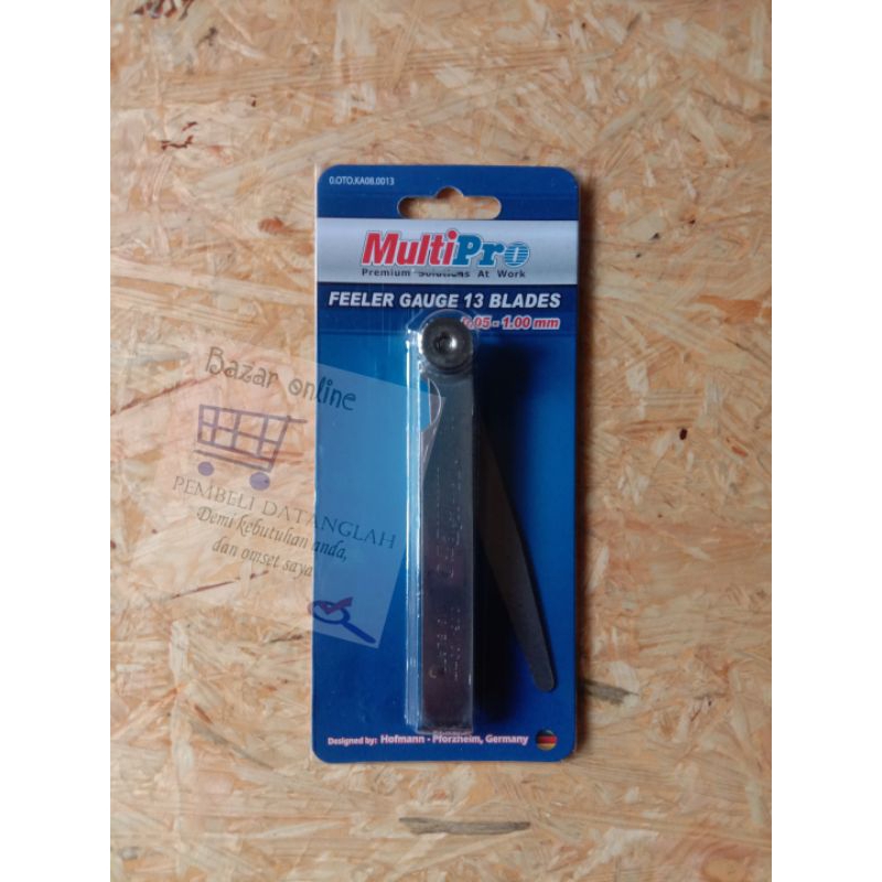 Alat ukur celah klep motor Multipro, Feeler gauge 13 pcs