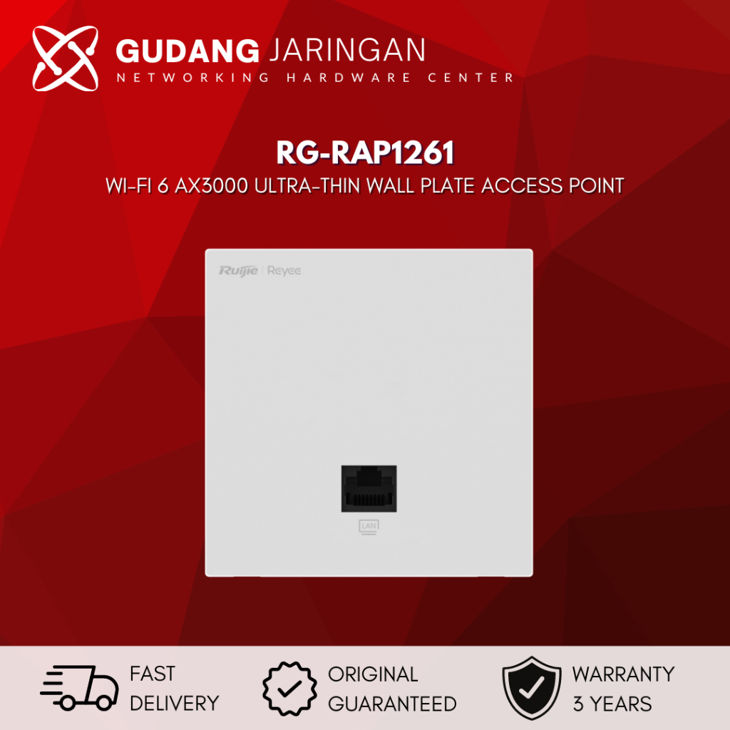 RUIJIE REYEE RG-RAP1261 Wi-Fi 6 AX3000 Ultra-Thin Wall Plate Access Point