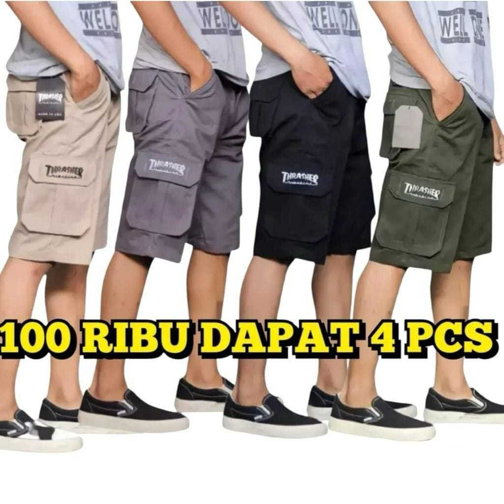 YANG TERMURAH Celana Cargo pendek pria thrasher 28-33 celana kimpul pendek thrasher original . celan