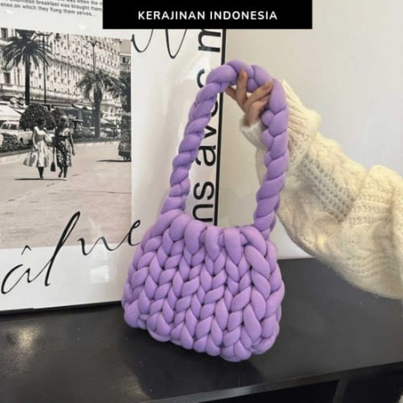 Pre Order - Tas wanita / Tas Murah / Chunky Yarn Bag / Tas Rajut / Tas Korea / Tas Viral / Tas Tanga