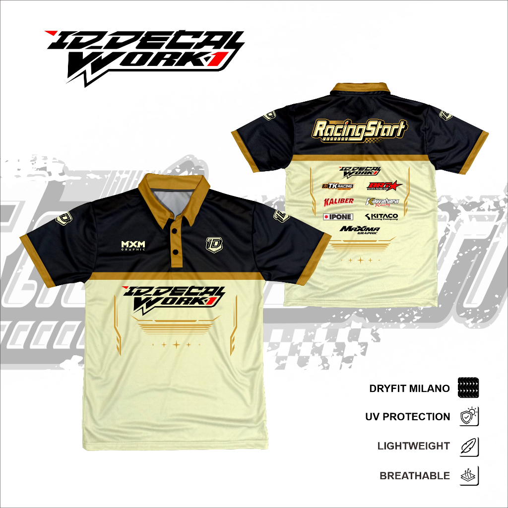 Idwork Jersey racing start kaos wangki balap supporting gold milano super