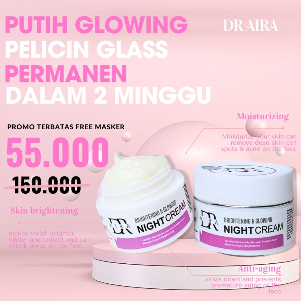 𝗗𝗥 𝗔𝗜𝗥𝗔 SKINCARE CREAM PEMUTIH WAJAH PELICIN RACIKAN DOKTER PERMANEN 8 in 1 GLOW CREAM WAJAH / CREAM