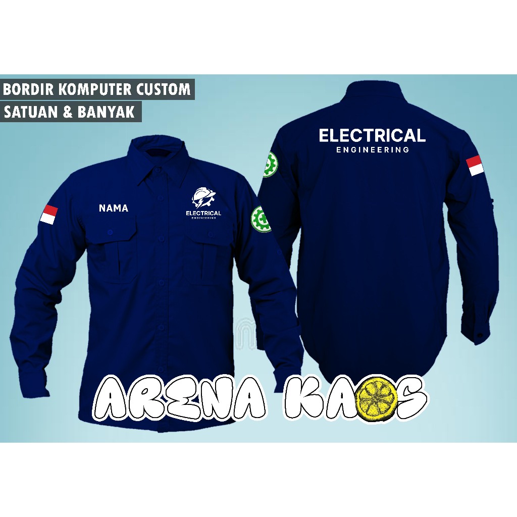 KEMEJA ELECTRICAL ENGINEER / KEMEJA PDH PDL ELECTRICAL ENGINEER CUSTOM BORDIR KOMPUTER