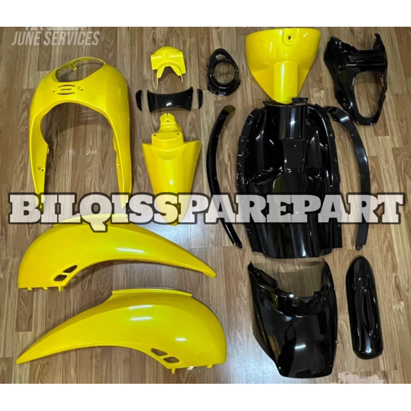 Cover full set body bodi halus scoopy karbu lama tahun 2008-2012 warna kuning hitam