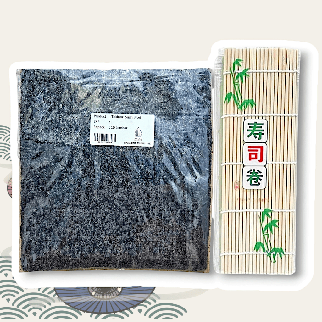 

Paket Nori Tokinori 10 Lembar + Penggulung Sushi Rumput Laut Kering Halal