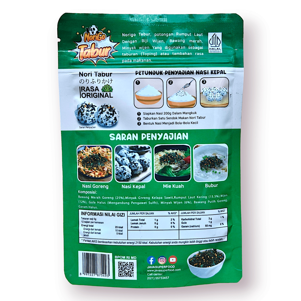 

Forcysn Nori Tabur Rumput Laut Panggang 60Gr Halal