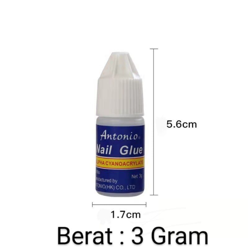 lem cair kuku palsu isi 3 gram warna putih bagus untuk kuku palsu