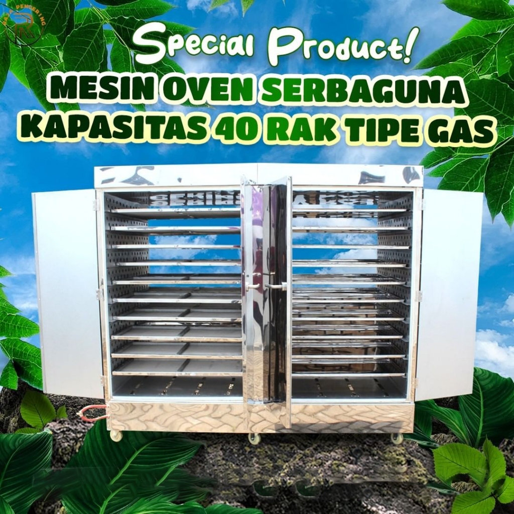 Mesin Oven Pengering  40 Rak Tipe Gas -  Pengering Kerupuk Jahe ikan cabai