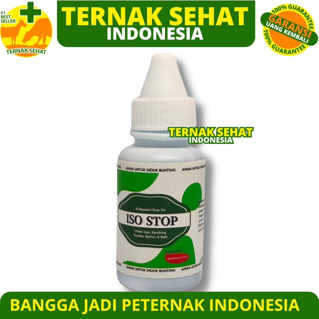 ISO STOP POUR ON 30ml - Obat Gudik Sapi Cacing Kutu Caplak Pada Sapi Kambing Domba Kelinci Babi - Li
