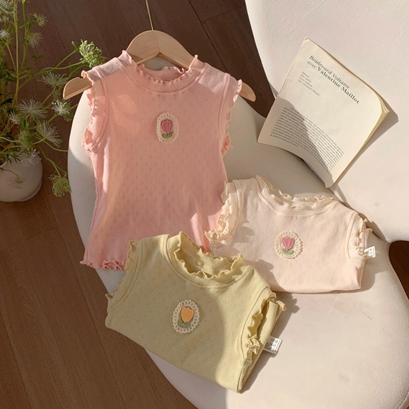 TULIPS baju lengan buntung anak/ baju anak/ baju singlet anak perempuan/ baju adem/ baju anak cewe