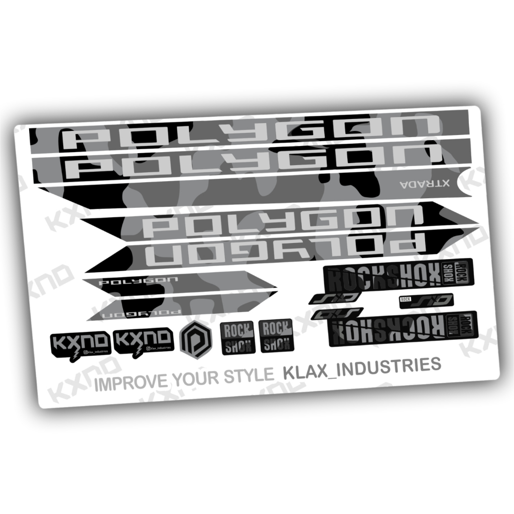 Decal frame Polygon Xtrada Custom klax industries stiker sepeda