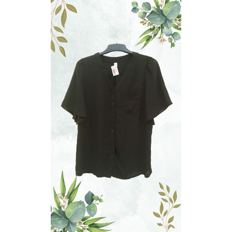 blouse hitam polos