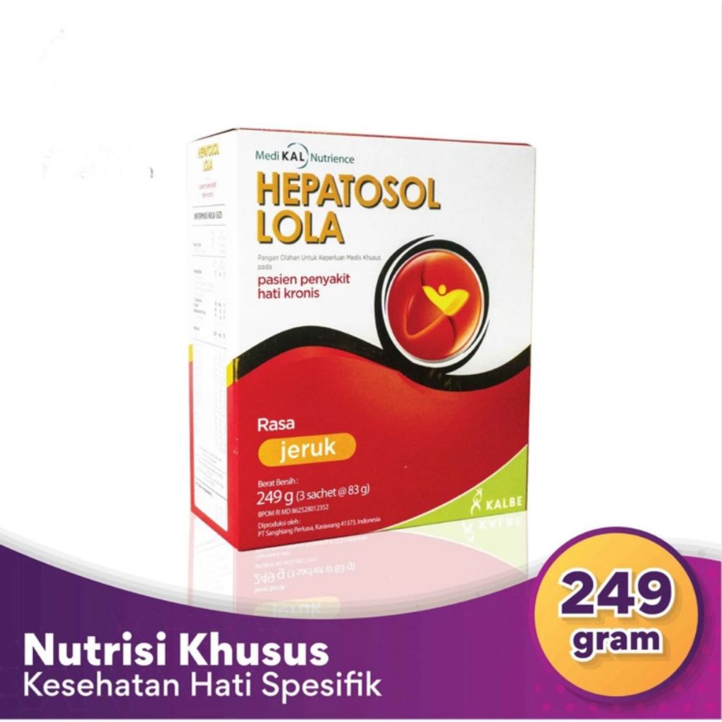 

HEPATOSOL LOLA 249 g - Nutrisi Khusus Kesehatan Hati Spesifik