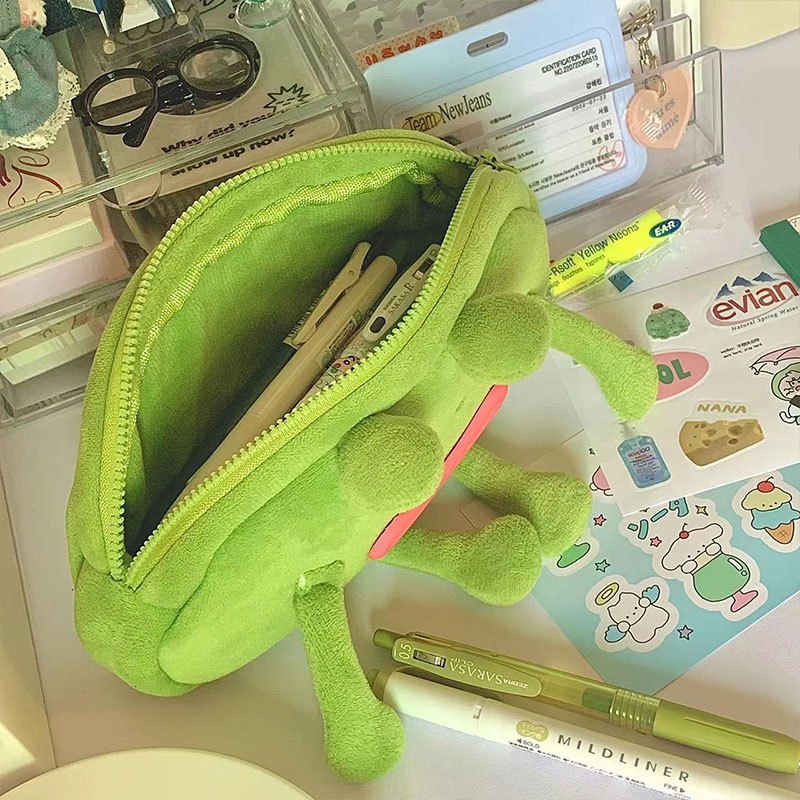 

rtc Pinkbubbly.ReadyTas Pensil Mewah Kotak Pena Mulut Sosis Tas Pensil Hijau Tas Pensil Pelajar Tas