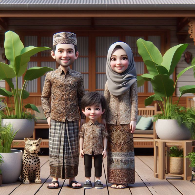 Karikatur 3D Keluarga