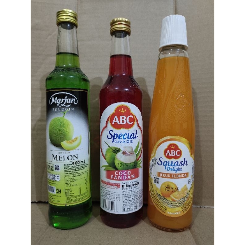 

( COD ) sirup Marjan melon 460ml & Marjan Coco pandan 460ml&sirup ABC 450ml & sirup ABC Coco pandan