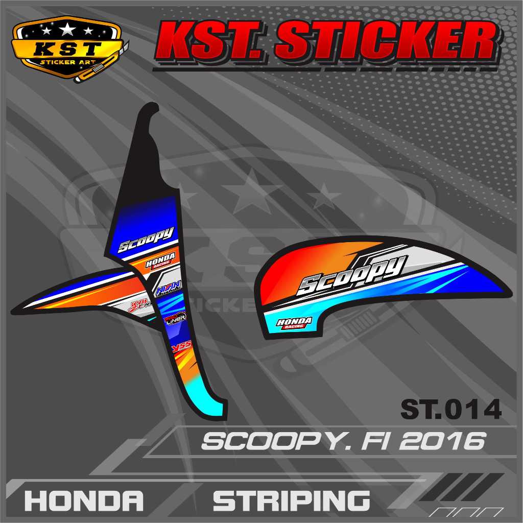 Striping Scoopy 2016 - Sticker Striping Honda Scoopy 2016 Desain Racing. ST 014