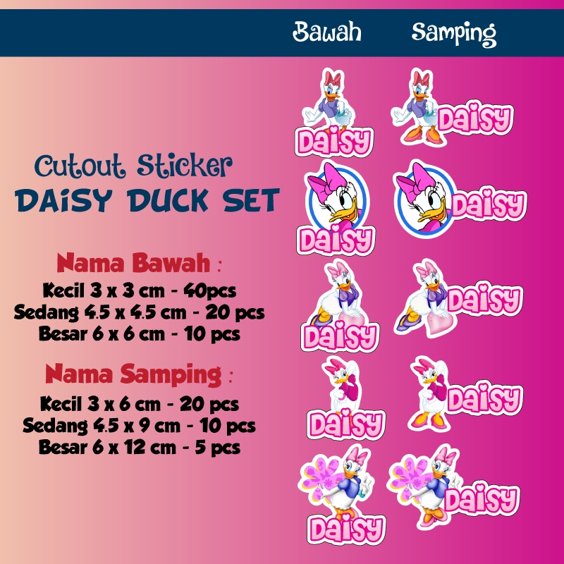 

sticker nama cutout daisy duck