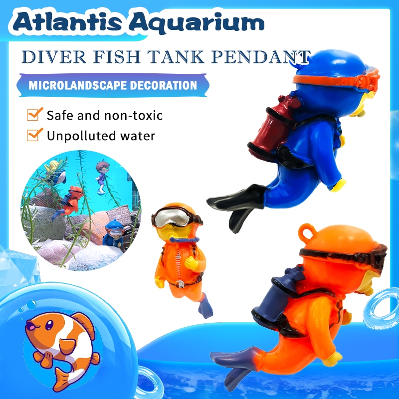 Miniatur Penyelam hiasan Aquarium HIASAN Ornamen Penyelam Aquarium Penyelam FLOATING dekorasi aquasc