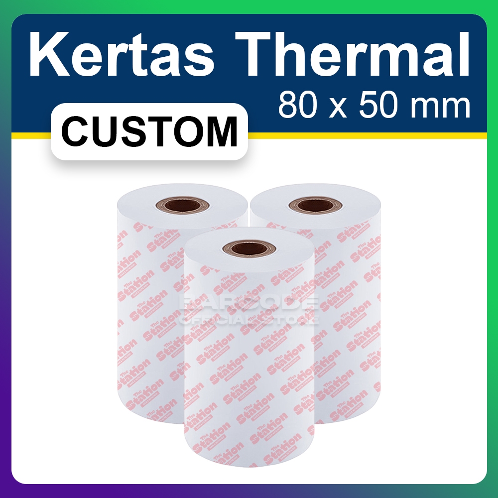 

Custom Kertas Thermal 80x50mm 80 x 50 Struk Nota Kasir Logo 80x50 mm