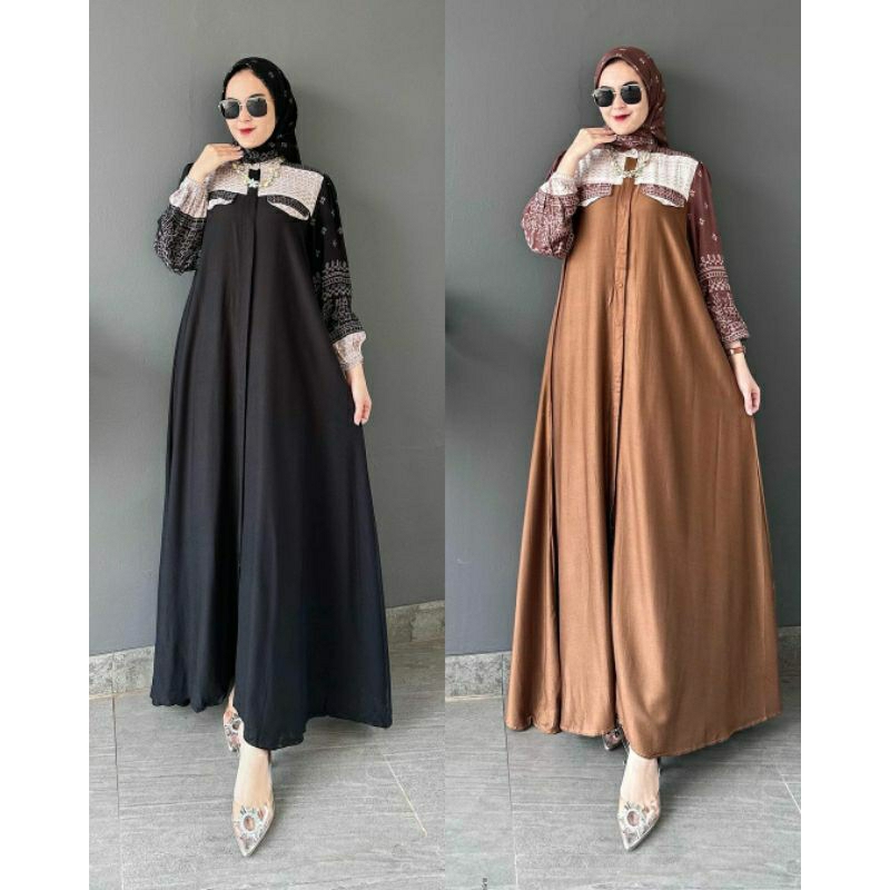 GAMIS POJEE/GAMIS SET HIJAB/GAMIS SET KERUDUNG/GAMIS ETNIK SUSUN/GAMIS RAYON TWILL