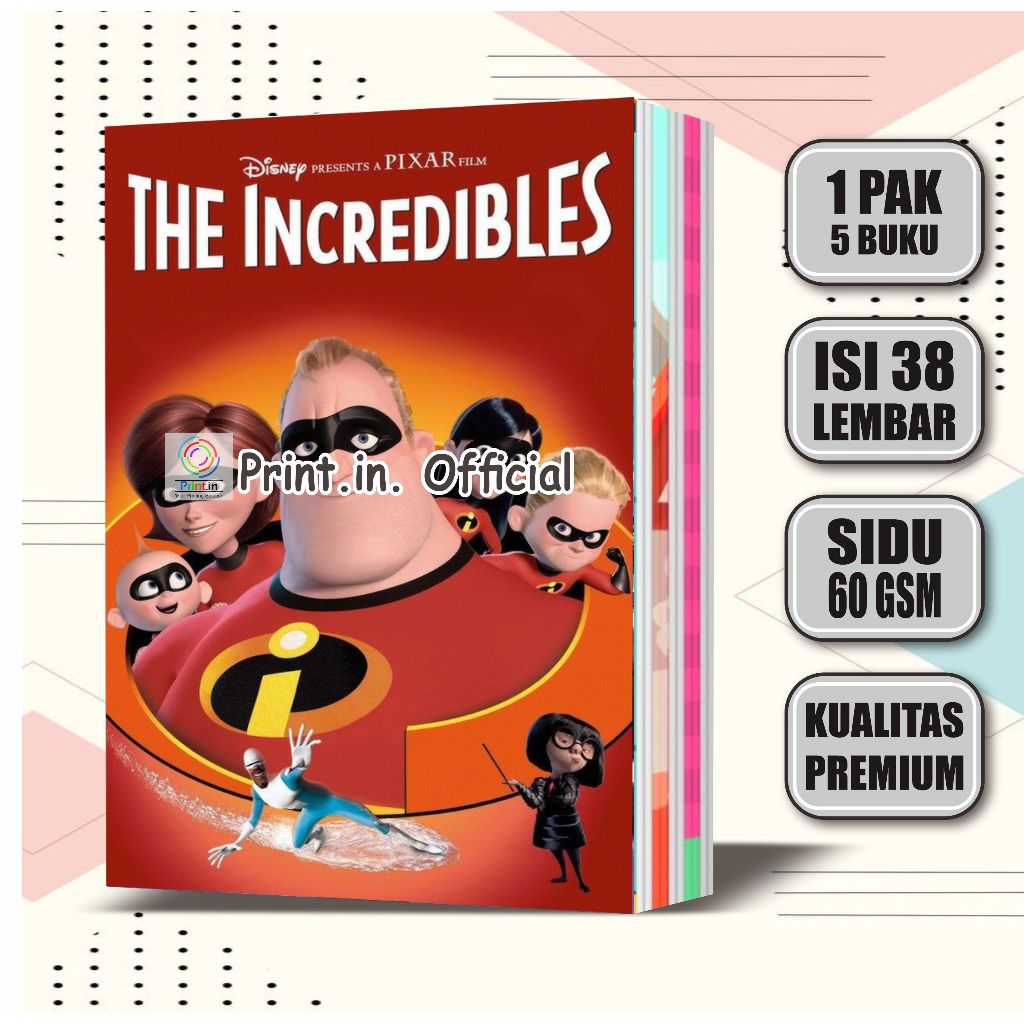

Buku Tulis Custom The Increadibles 38 Lembar / Buku Tulis Sekolah