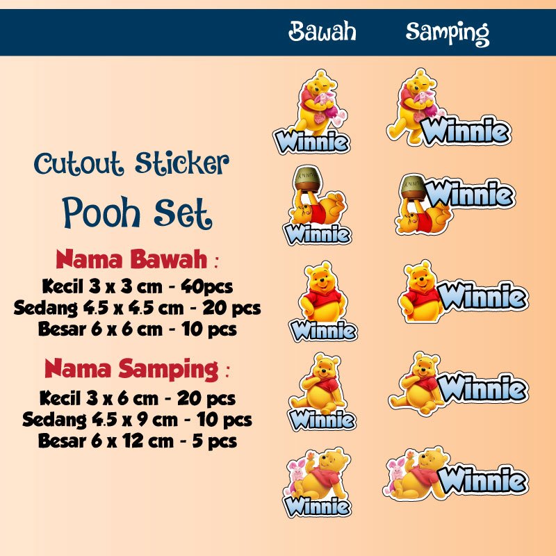 

sticker nama cutout winnie the pooh