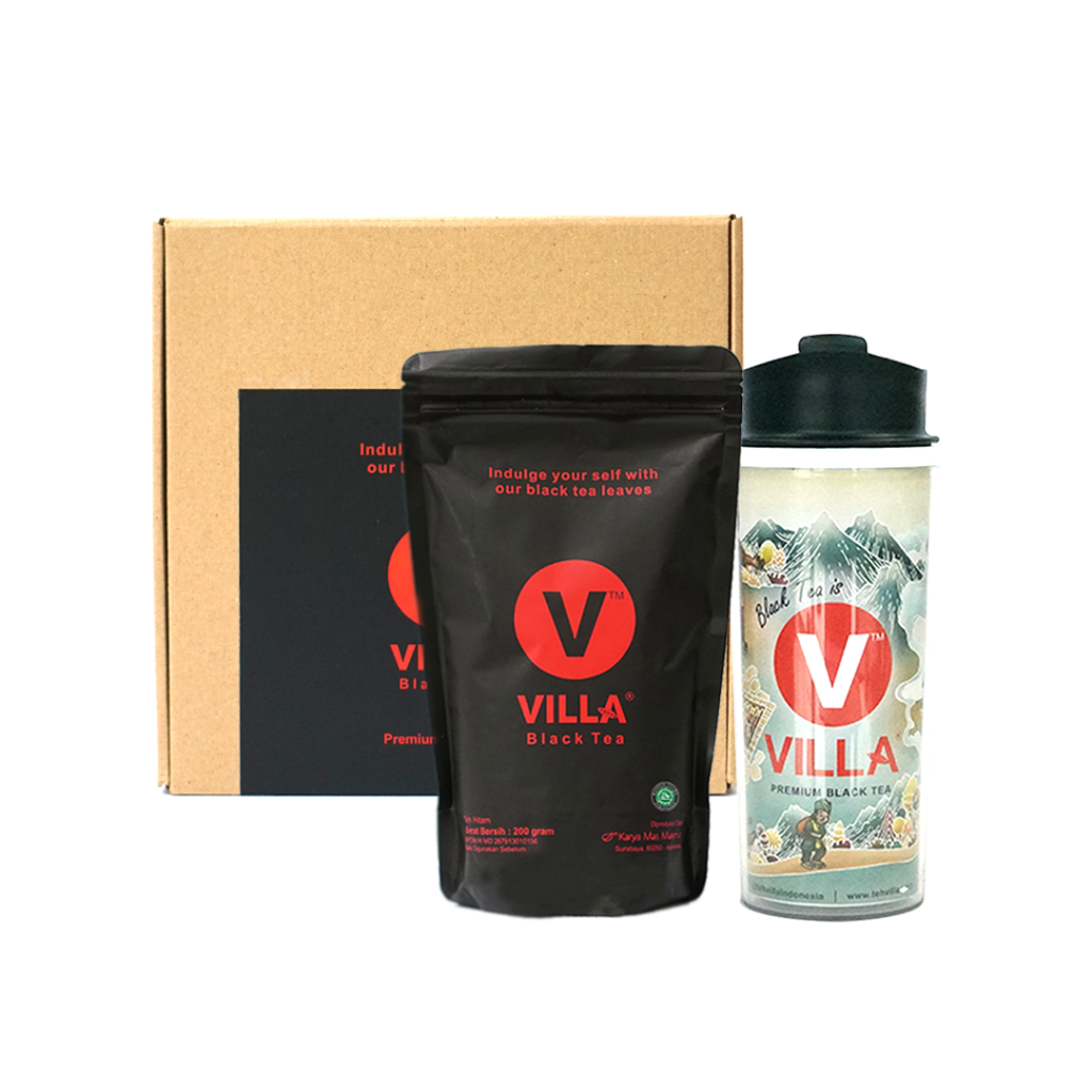 

Teh Villa, Paket Hampers (1 Premium Black Tea + 1 Tumbler Rambun Pamenan)