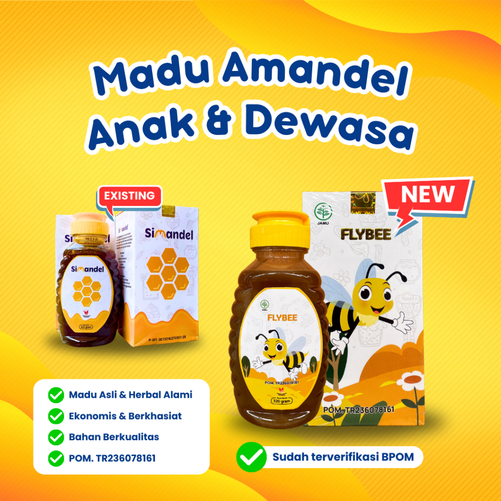 

PAKET HEMAT FLYBEE Obat Herbal Amandel Anak & Dewasa (2 botol) Simandel Kemasan Baru