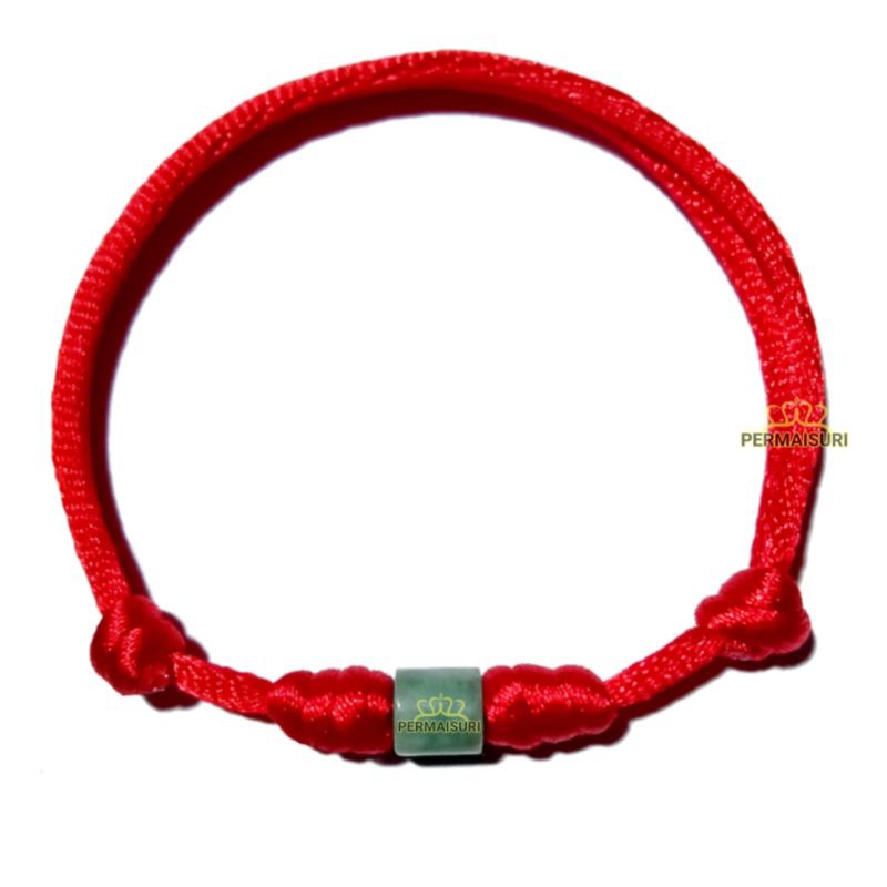 Gelang Giok Asli Giok Burma Tali Satin