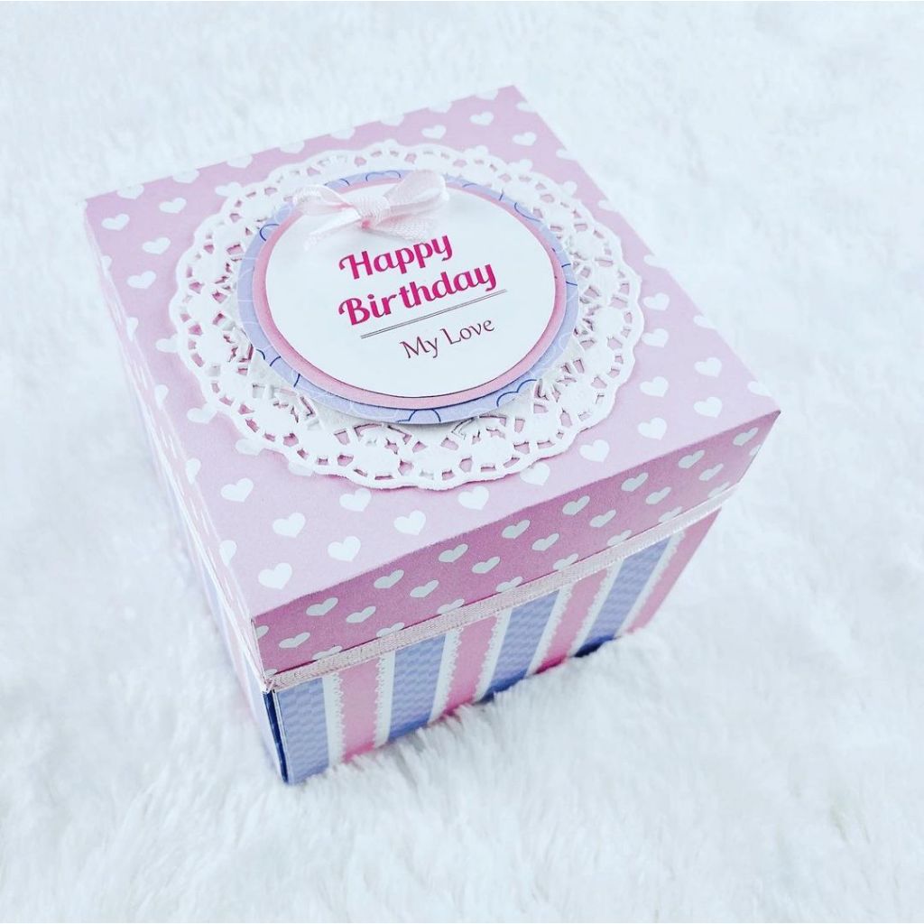 

Secret Story Exploding Box 3 layers, Heart Shapes Every Corner, Extra Box