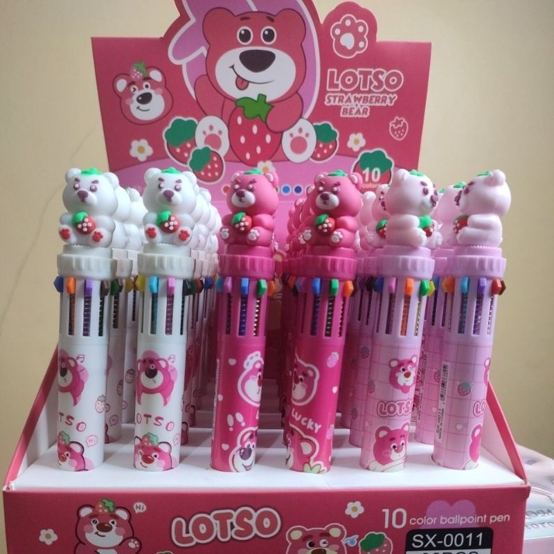 

1 BOX PEN 10 WARNA LOTSO NEW MODEL