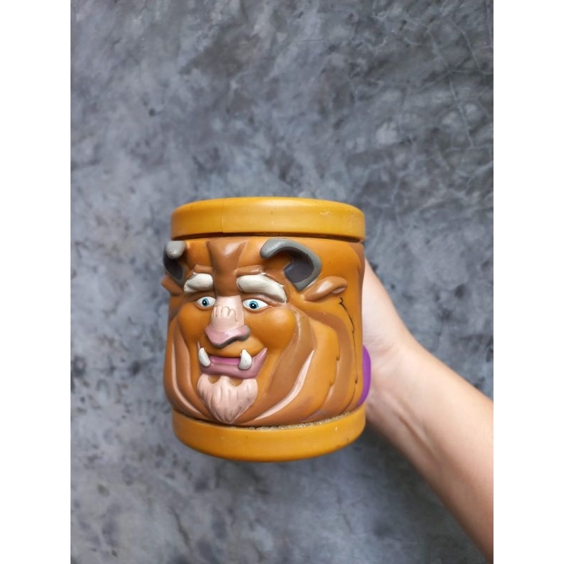 Mug Gelas Tempat Minum Beauty and the Beast Koleksi Original 1992