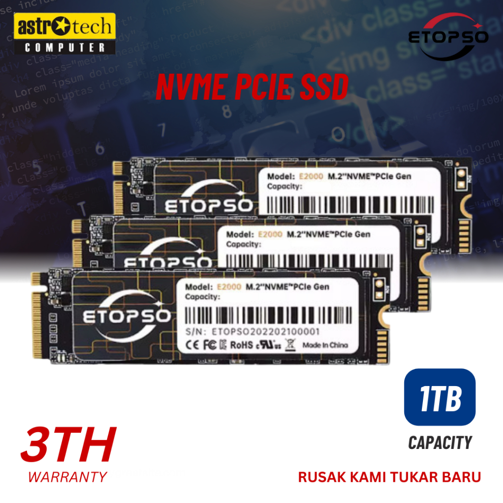 SSD NVME 1TB ETOPSO SSD PCIE GEN 3x4