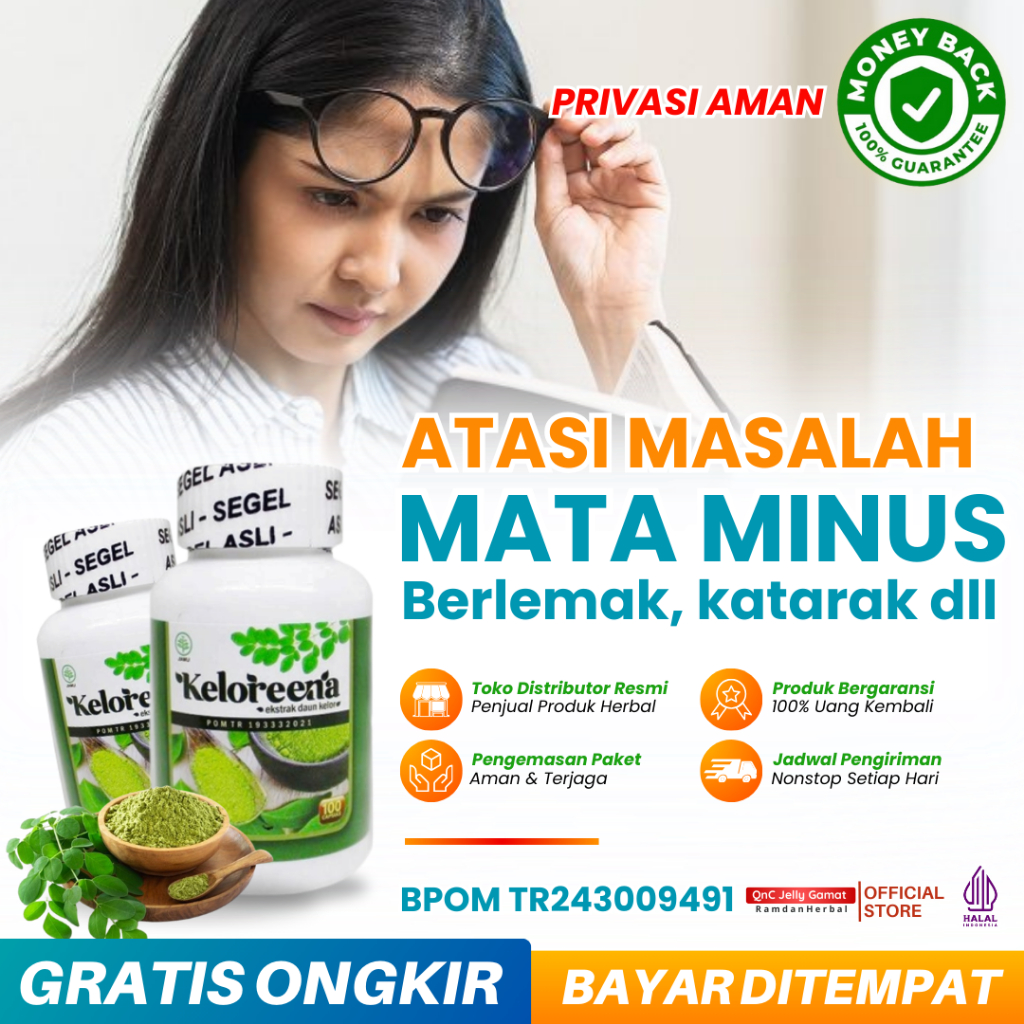 KELOREENA KAPSUL - Obat mata minus, plus, silinder, katarak, glaukoma mata berlemak rabun, floaters
