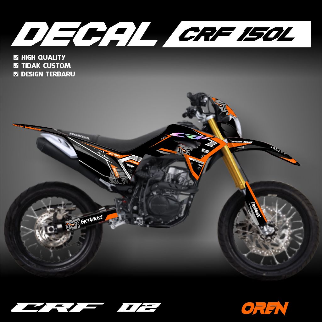 Sticker decal crf 150 L/ Decal crf custom super glosy Decal Crf 150L Superglos Hologram