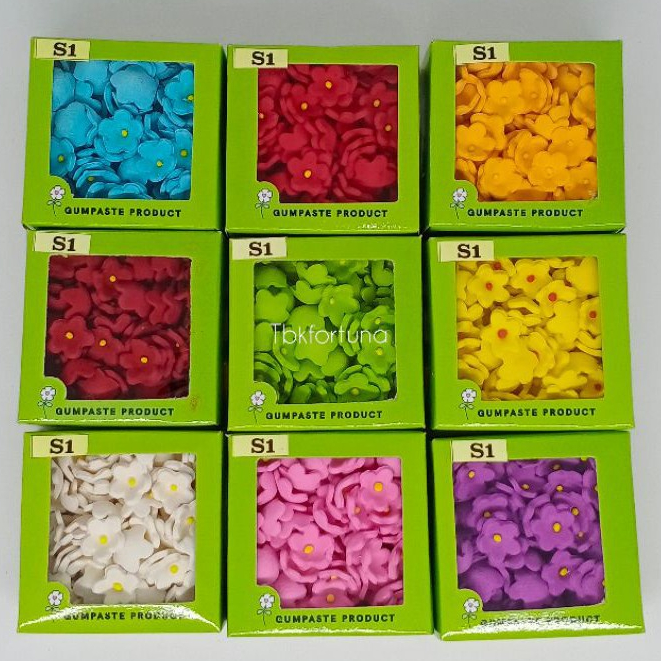 

Gumpaste S1 Bunga 1 Kotak (30gr) Hiasan Fondant Bentuk Flowers