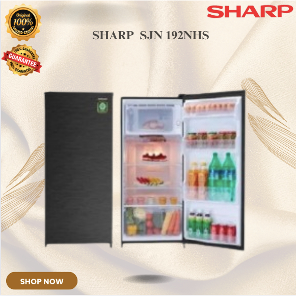 SHARP KULKAS 1 PINTU SJN 192NHS 184L/SJN 192 NHS/SJN 192NHS/SJN-192-NHS/SHARP KULKAS HEMAT LISTRIK