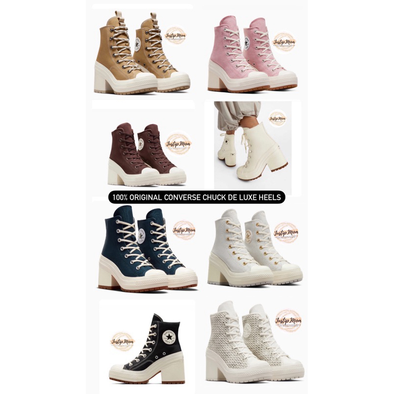 100% ORIGINAL Korea Converse Chuck 70 De Luxe Heels Black, Egret, Suede Earth Color