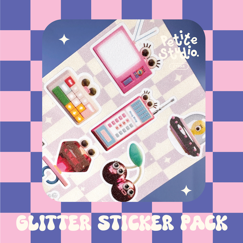 

Petite Studio's Kool Stuff | Glitter Sticker Pack | Vinyl Waterproof Stickers