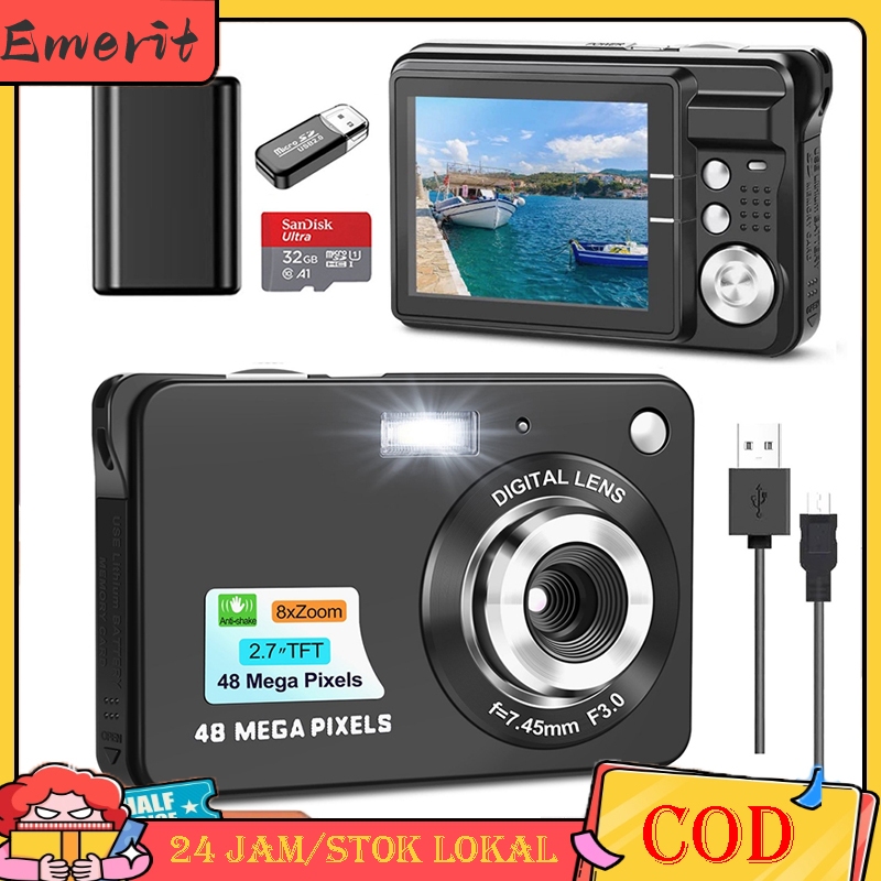 Kamera digital pocket CAM 48MP 8X 1080P digicam kamera murah digital camera mini kamera retro HD Dig