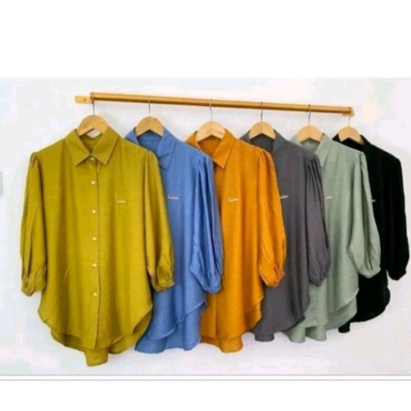 KAMEJA WANITA KAMEJA KOREA||KAMEJA CRINKLE AIRFLOW