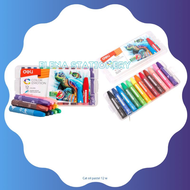 

oil pastel color emotion 12 warna / deli / cat crayon / cat lilin