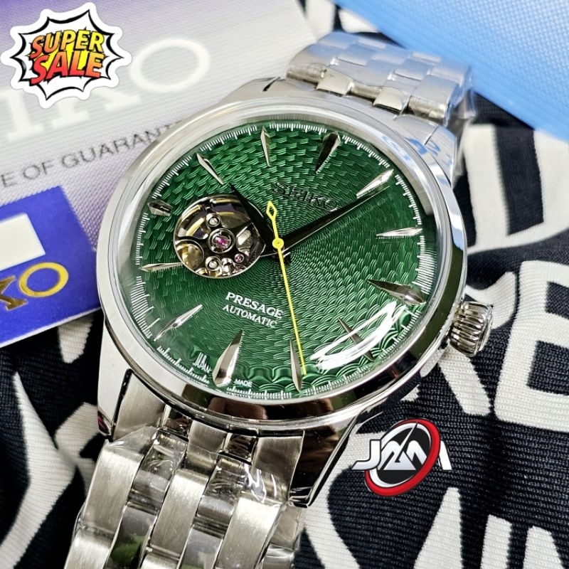 Seiko Presage Skeleton Green Dial Automatic Original Jam Tangan Pria