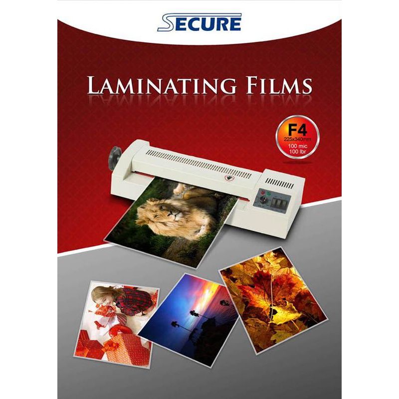 

Plastik Laminating Secure F4 100 Micron Laminating Film 100 Set