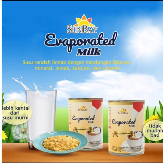 

Sunbay Susu Evaporasi 380gr - Evaporated Milk - Susu Lemak Nabati Evaporasi