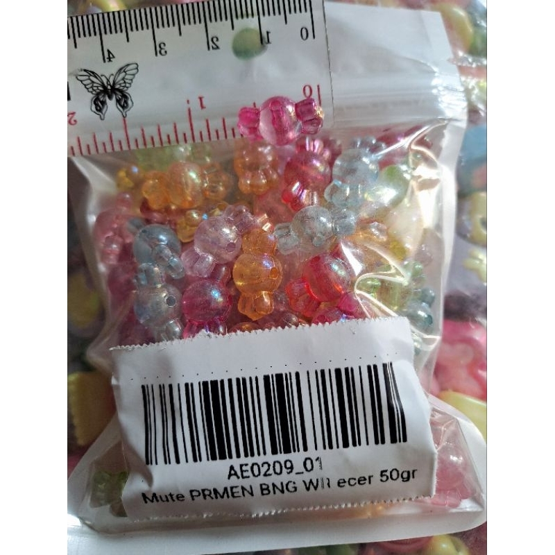 Mute manik permen bening kilap ecer 50gram (e)