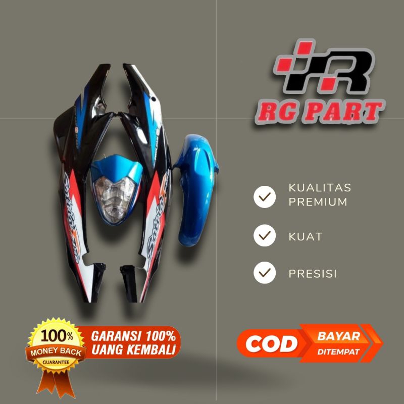 Body Satria Fu Thailand hitam biru Batok / Body belakang / Spakbor depan
