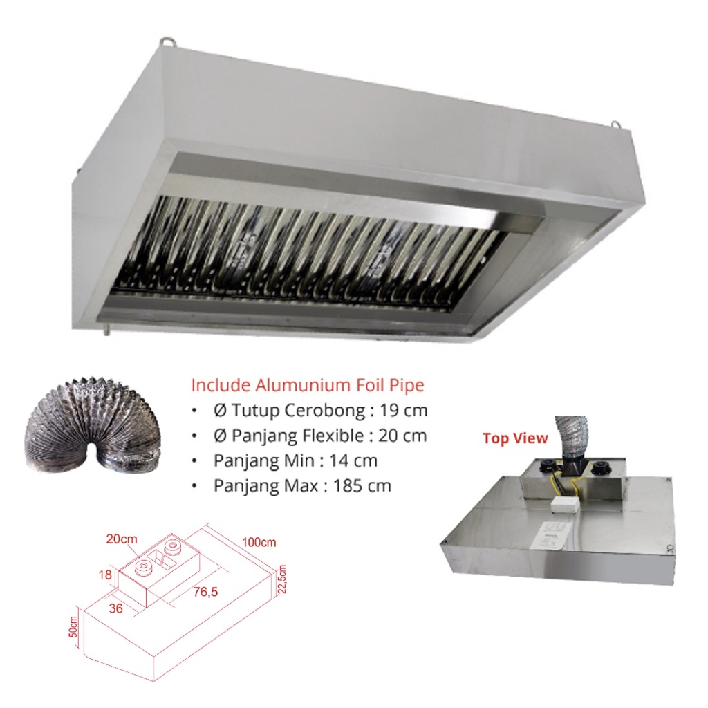 GETRA CH-125M Wall Mounted Hood Exhaust Hood / Cooker Hood Penghisap Asap Dapur